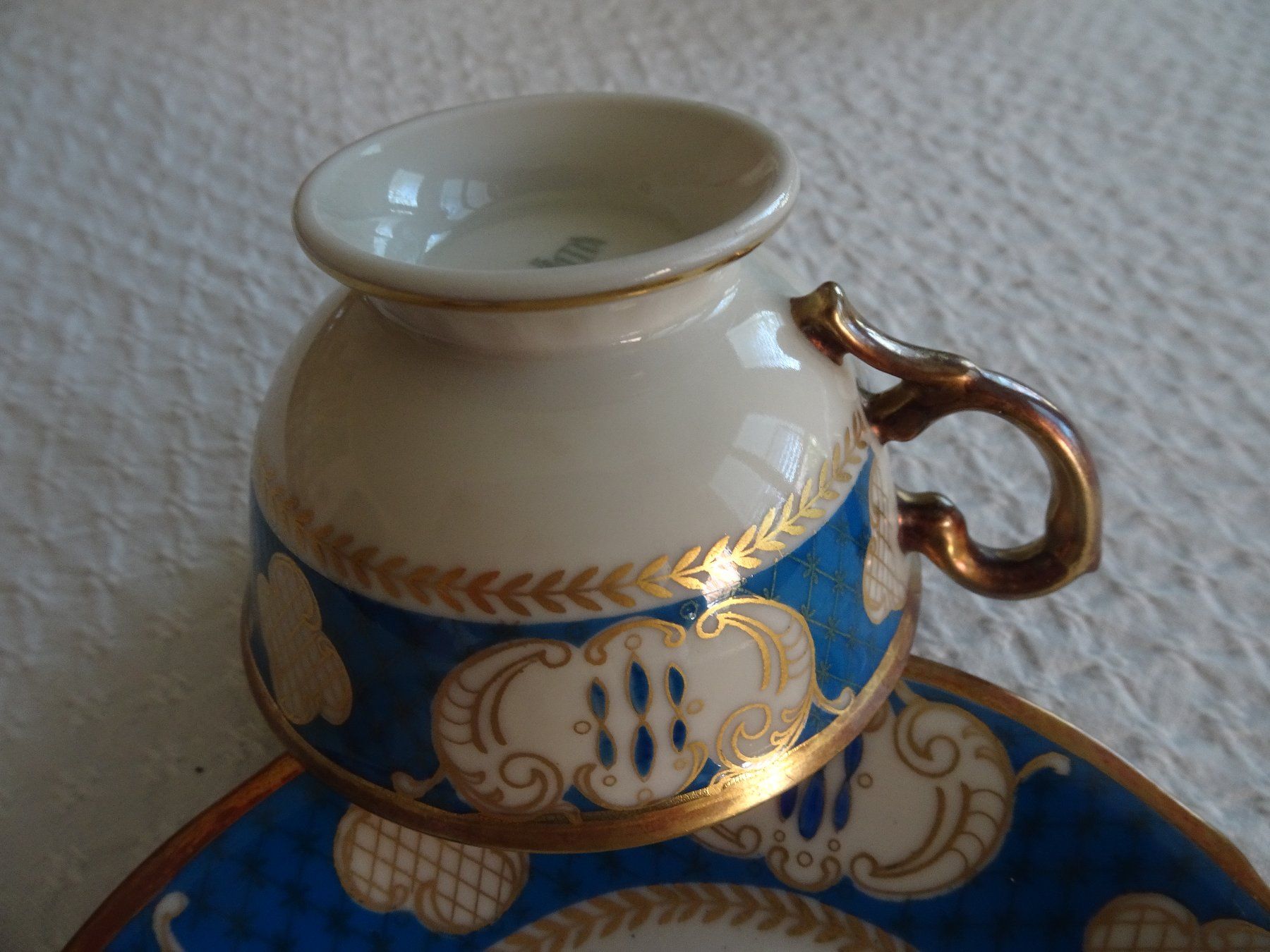 Tazze: Blau-goldenes Mokka-Tässchen mit Unterteller – Usato da männedorf venduto da purzelchen 2