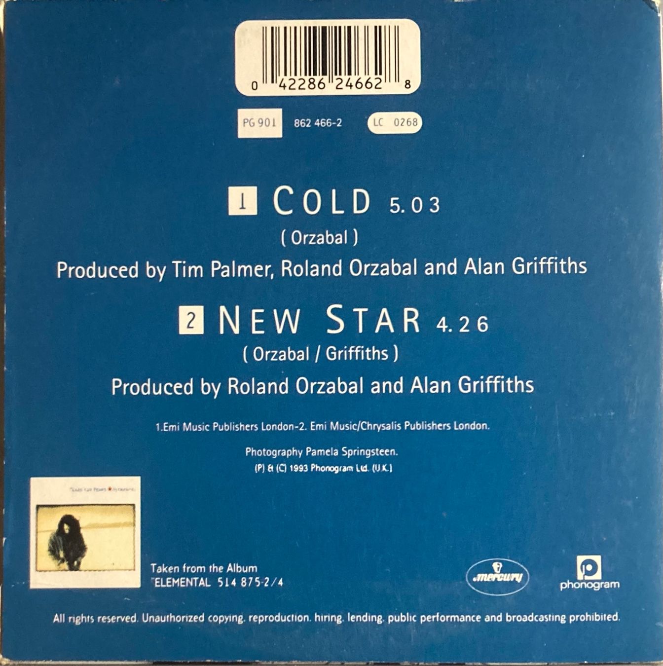 CD: TEARS FOR FEARS - COLD – Usato da Poliez-Pittet venduto da Newtown-Records 1