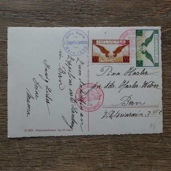Tutti i francobolli: 1930  1. ZEPPELIN - LANDUNG BERN !!   ZEPPELINPOST – Usato da Egliswil venduto da Trens01