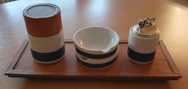 Schönes Vintage Tabak Set, H.Krüger Porzellan Berlin