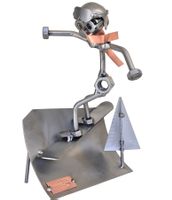 Originelle Metall Skulptur, Snowboardfahrer, Hinz & Kunst