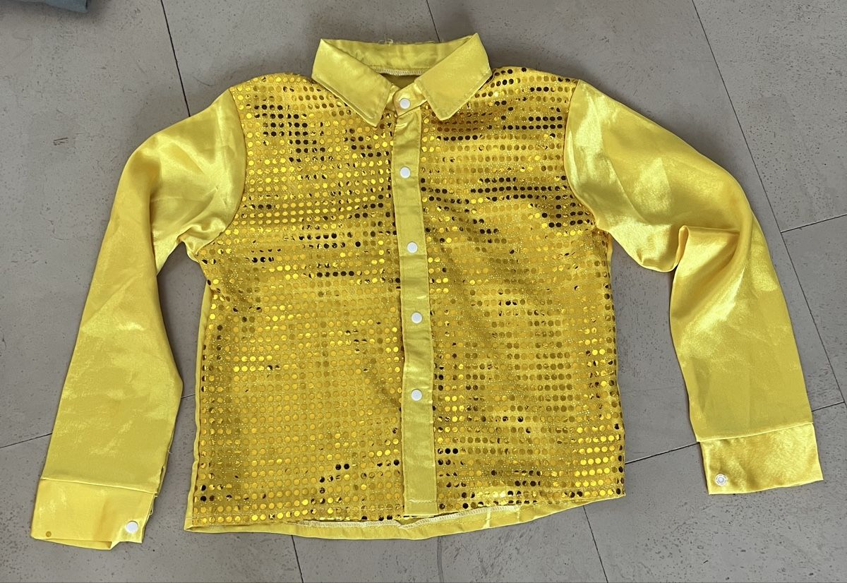 Costumi: Glänzendes Fasnachtshemd, gelb – Usato da Büttikon AG venduto da Jahacymipa.01