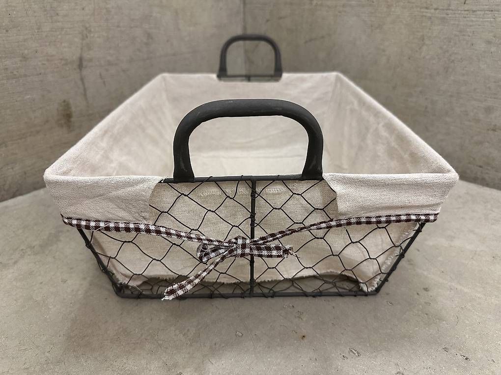 Altro per la casa: Basket wire mesh + cloth lining 🧺 Draht Korb + Stofffutter – Usato da Zuerich venduto da mas925 1