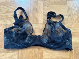 H&M Spitzen-BH Schwarz, Grösse 75C, 34C, wenig getragen!