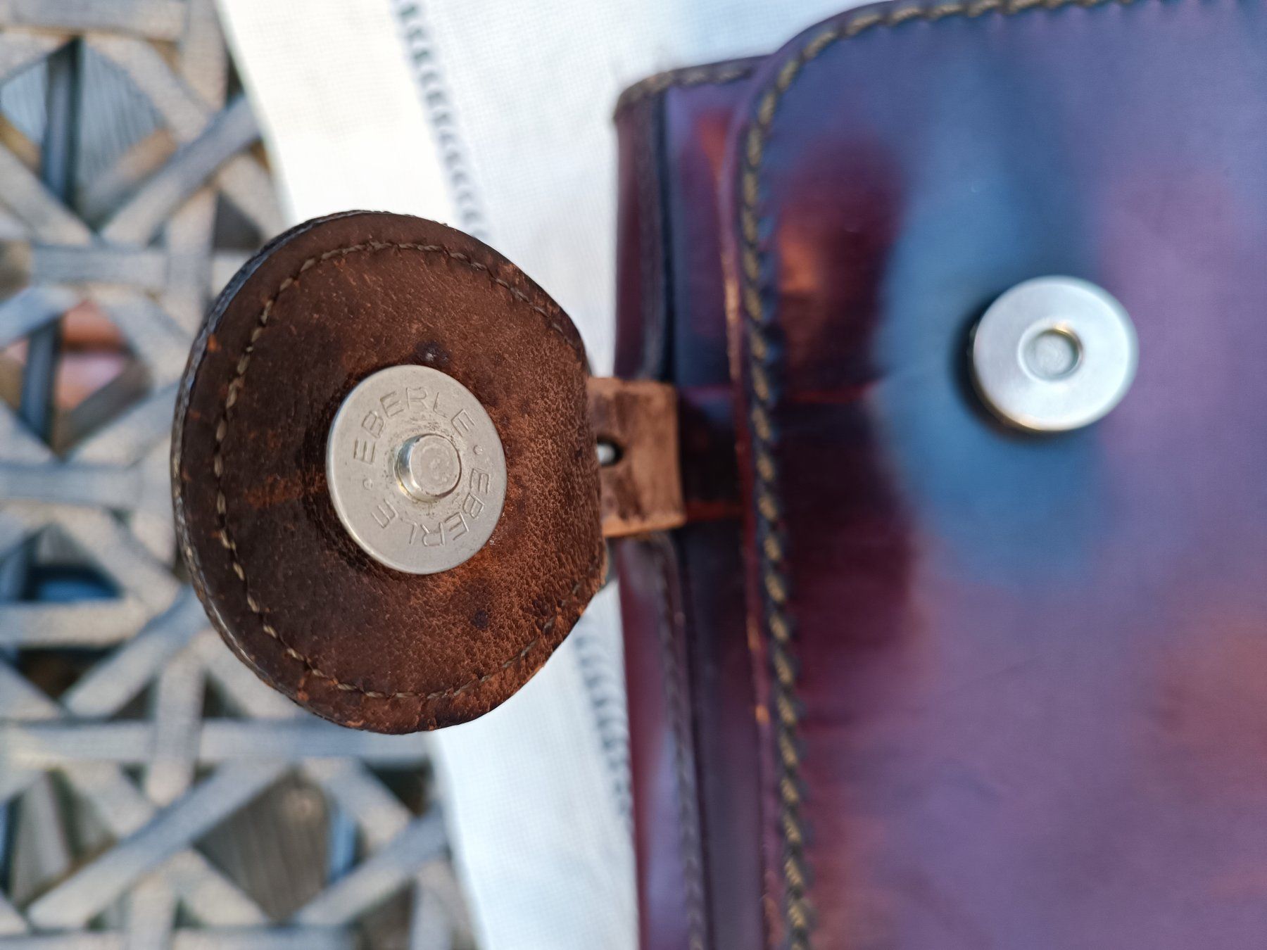 Zaini: Vintage Leder Rucksack Handtasche – Usato da Sargans venduto da Benziner 2