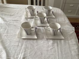 5er Set Kaffeetassen mit Unterteller von Wellco-Design,