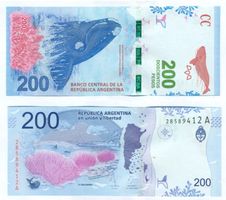 Argentine 200 Pesos Baleine (2016) P-364 Neuf