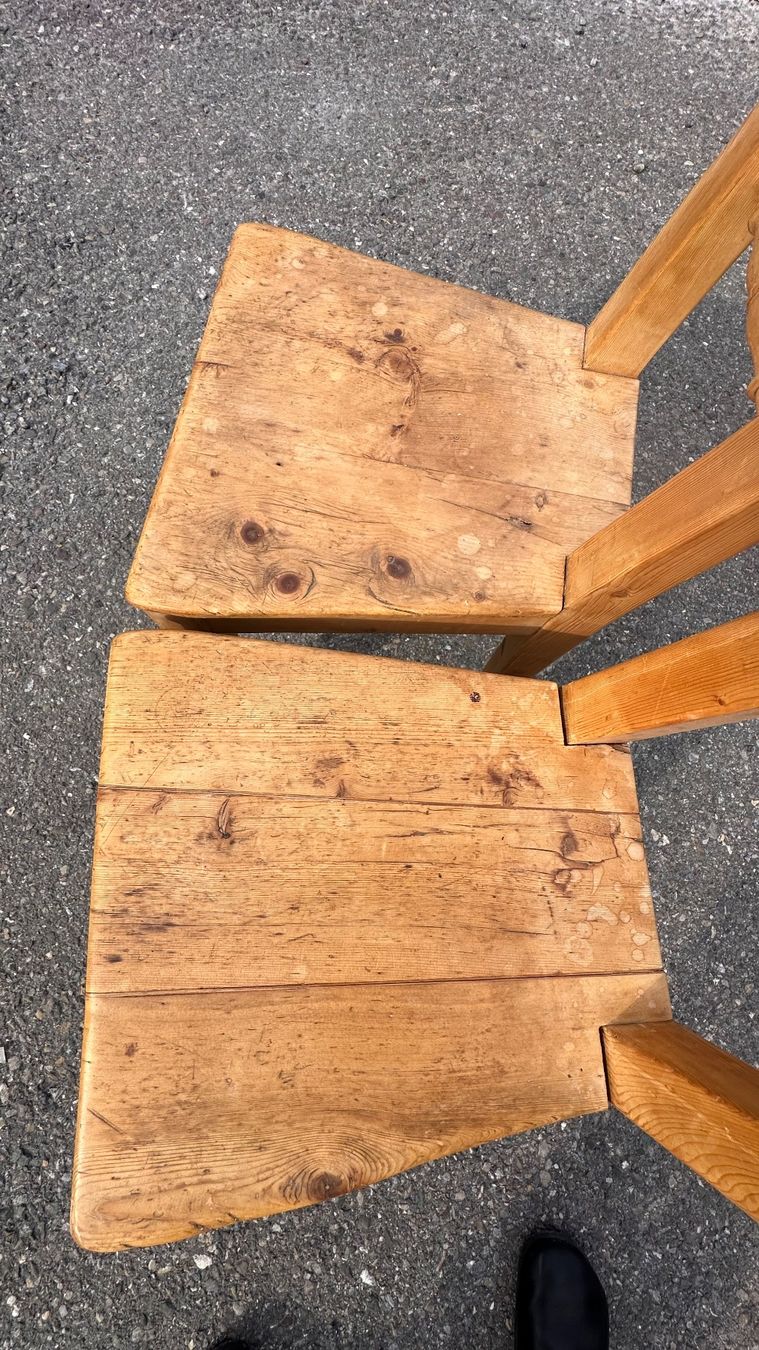 Sedie: 2x Holzstühle Vintage rustikall, unikat – Usato da Otelfingen venduto da Yossi-68 7