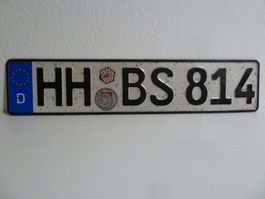 Nummernschild / Kfz-Kennzeichen Deutschland HH BS 814 mit EU