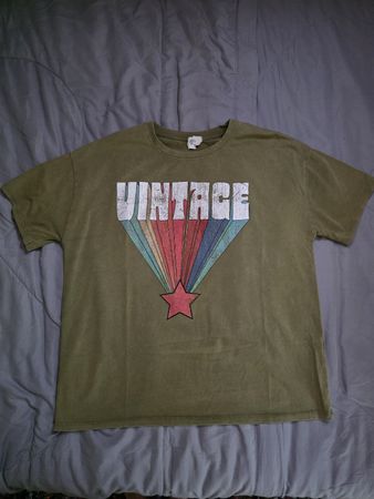 Arty Brush Vintage T-Shirt Khaki