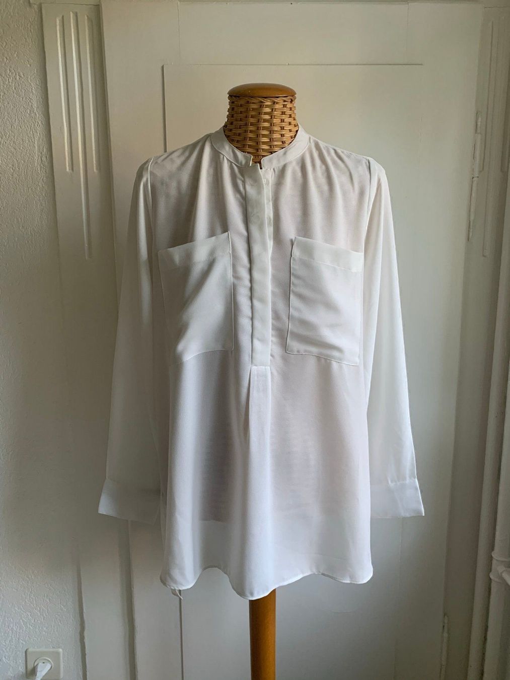 Blusen: DNN DENIM - Longbluse weiss fliessend XS – Gebraucht aus Zürich von Diazaio