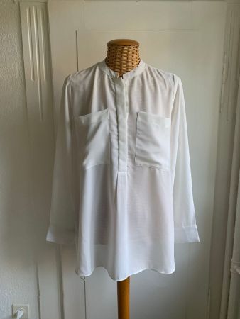 DNN DENIM - Longbluse weiss fliessend XS