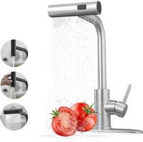 Küchenarmatur ausziehbar Grau/Silber mit Brausefunktion