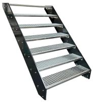 Stahltreppe 7 Stufen 80x133cm anthrazit