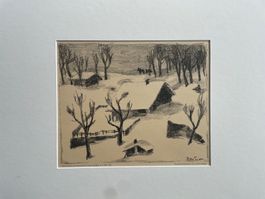 Arnold Brügger Lithographie "Im Winter"