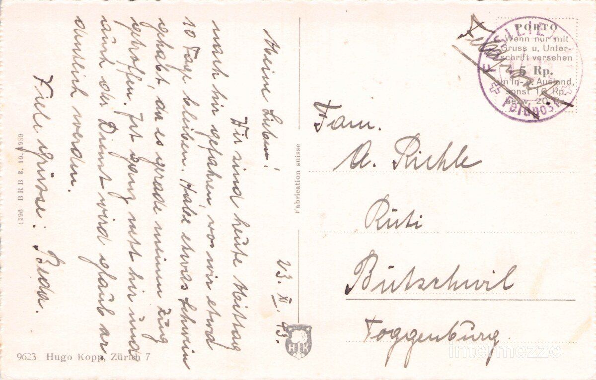 Cartoline postali: Bulle FR // 1943 Le Château Schloss Moléson – Usato da Basel venduto da intermezzo12 1