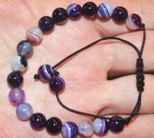 Armband 254 – Purple Achat 8mm Perlen – Grössenverstellbar