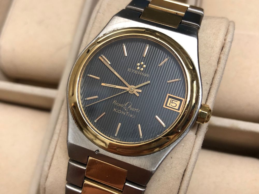 Montre Bracelet Eterna En Plaqué Or Quartz - Fonctionne - Occasion