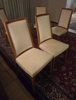 6 Esszimmerstühle Holz mit hochwertigem Bezug