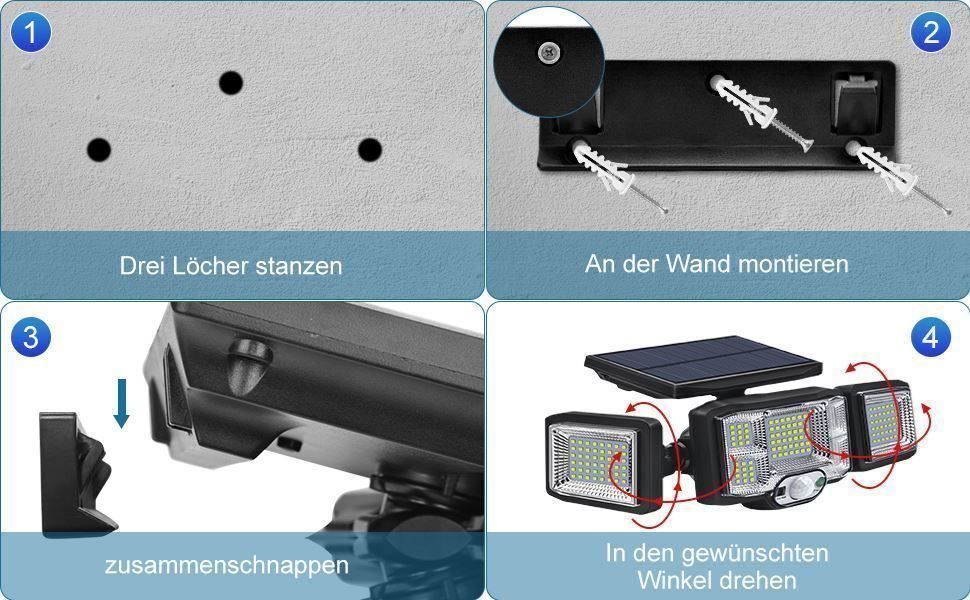Lampade: Solarleuchten 3 Kopf mit Fernbedienung – Nuovo (secondo la descrizione) da Thun venduto da nuonuoshop 5