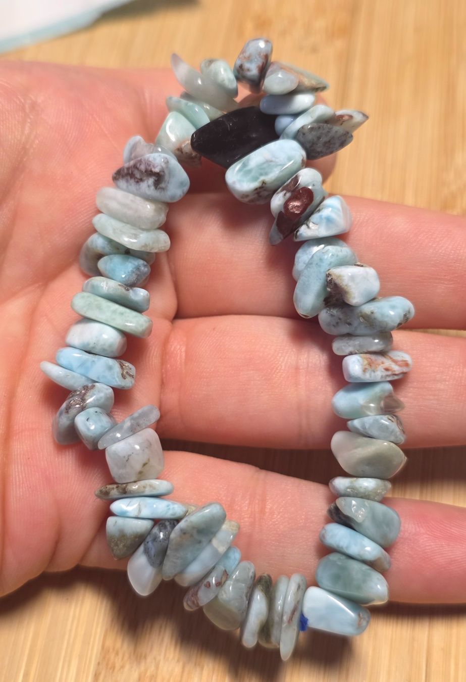 Mineralien & Heilsteine: Larimar Splitterarmband D – Neu und originalverpackt aus Matzingen von Shay_Crystalz 1
