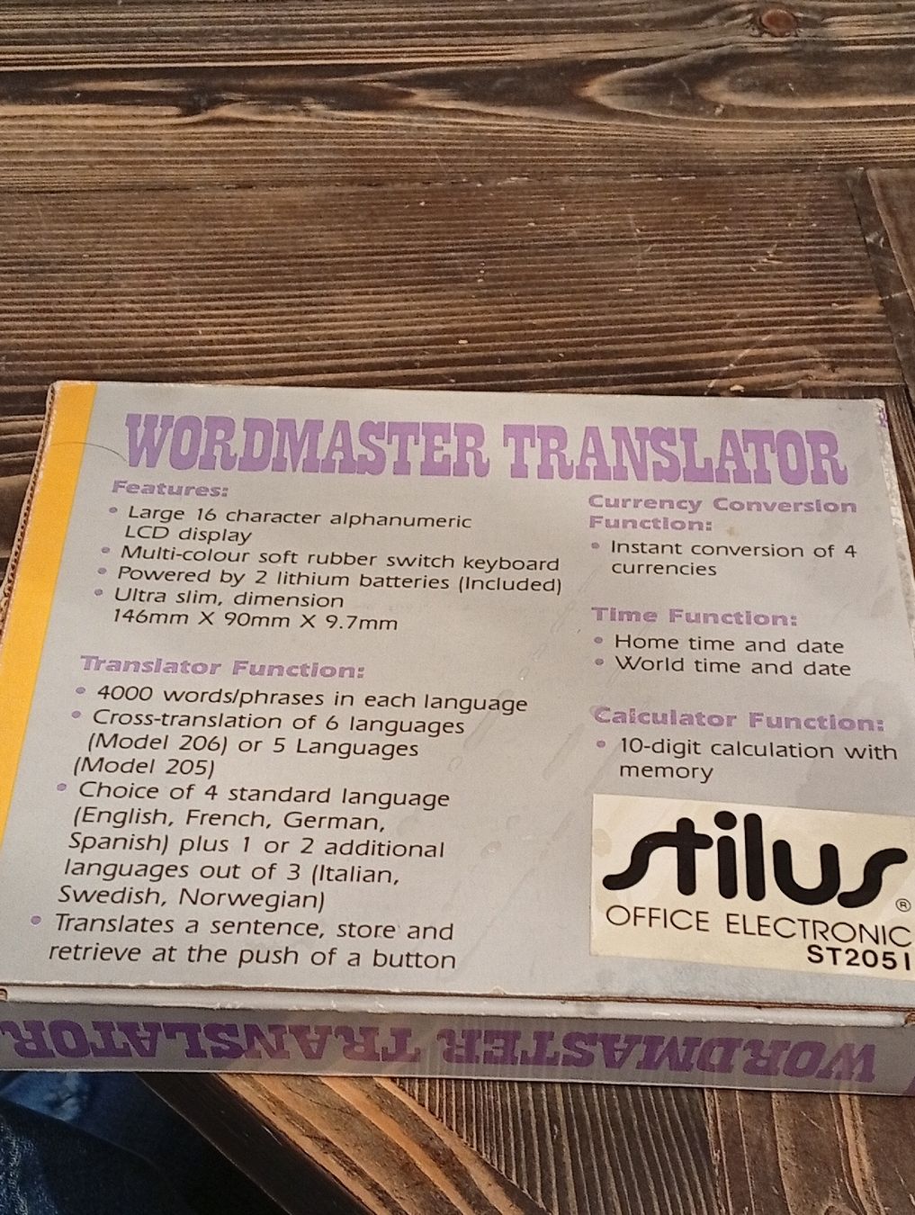 Sistemi audio & multimediali: Wordmaster Translator - Vintage Übersetzergerät Stilus! – Nuovo e nell'imballaggio originale da Engelburg venduto da CH.Me 3
