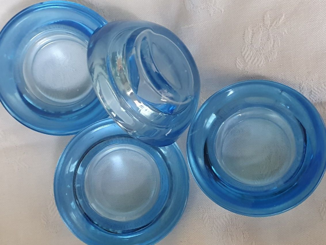 Tutte le decorazioni: 4 Blaue Glas Teelicht Halter – Usato da Läufelfingen venduto da jac_vp95 2
