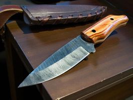 Damast Messer feststehend HANDMADE 21cm ODERMATT No. 52 NEU