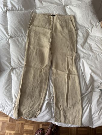Pantalon léger Massimo Dutti beige, taille 40, pour l’été