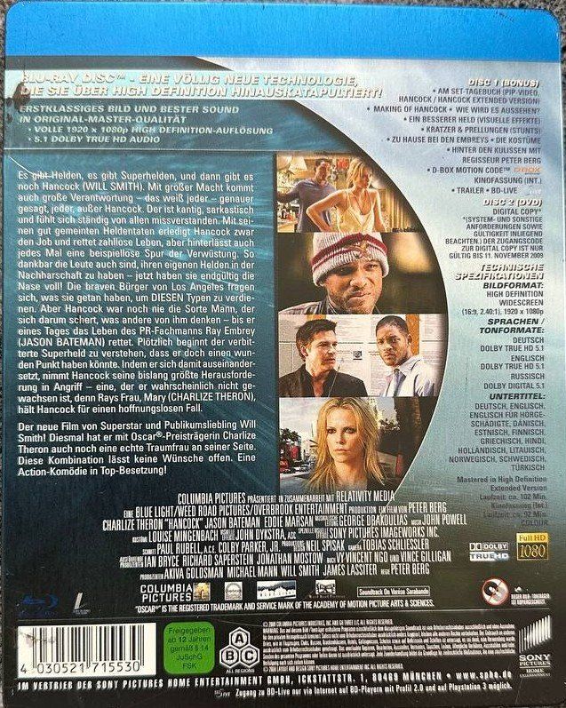 Tutti i DVDs: Hancock Blu-ray Disc - Will Smith - Action - Top Zustand! – Usato da Beringen venduto da Mantafisch1 1