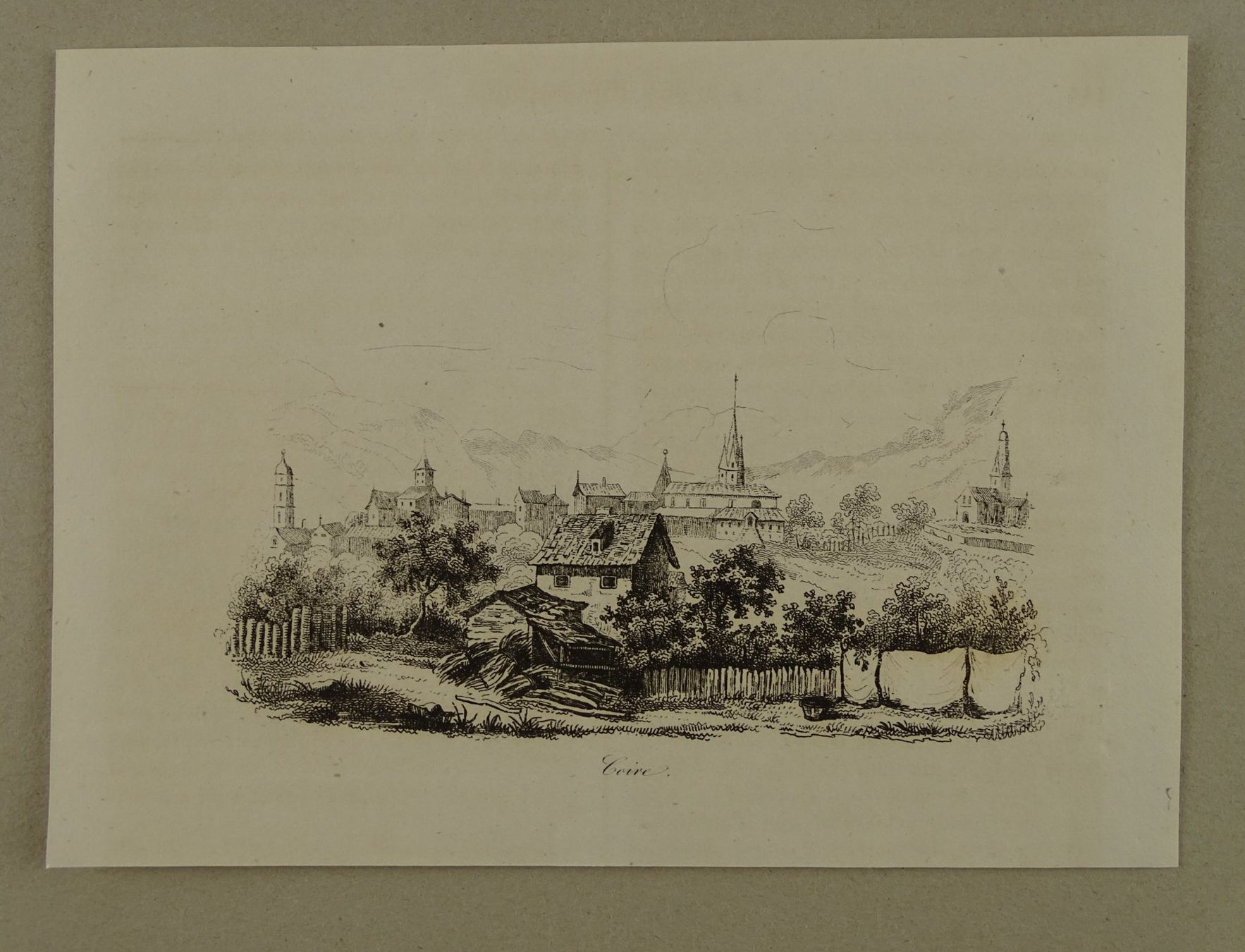 Incisioni: CHUR, GRAUBÜNDEN, STAHLSTICH 1836 – Usato da Grüningen venduto da Kartensammler 1