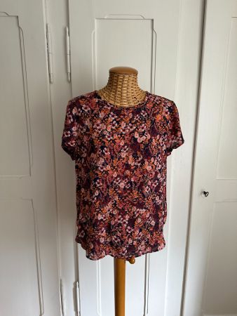 Chiffon T-Shirt bunt geblümt - 40