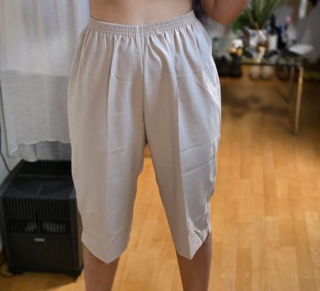 Elegante Bermuda Shorts Creme Gummibund Sommer Gr. L/XL