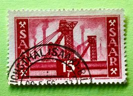 BRIEFMARKEN AUS Saarland  Industrielandschaft  GESTEMPELT