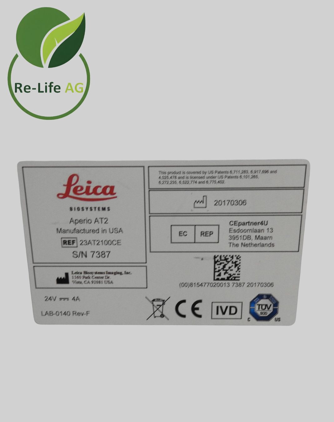 Leica Alle Maschinen: Leica Biosystems Aperio AT2 Pathology Slide Scanner – Gebraucht aus Reinach BL von Re-LifeAG_Labor 6