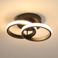 Zwei Ringe Moderne Deckenlampe Acryl Schwarz