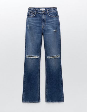 Jean ZARA, taille 40/42, bleu délavé, déchiré NEUF