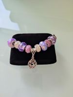 Armband NEU ähnlich wie Pandora violett lila flieder silber