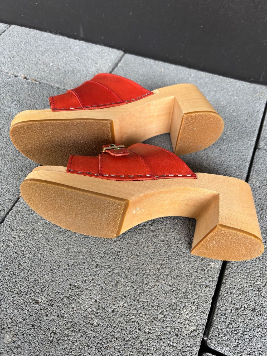 Scarpe da donna: Swedish Hasbeens 37 orange leather sandals – Usato da Steinhausen venduto da ChromeVintage 3
