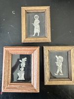 * 3 kleine Zinnfiguren Basler Fasnacht gerahmt