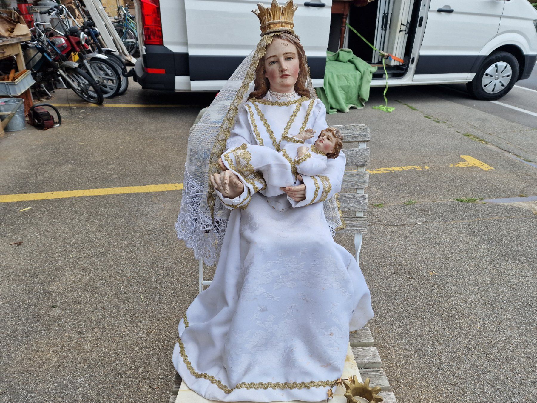 Skulpturen & Statuen: Maria mit Kind holz antik – Gebraucht aus Mettlen von elios0888
