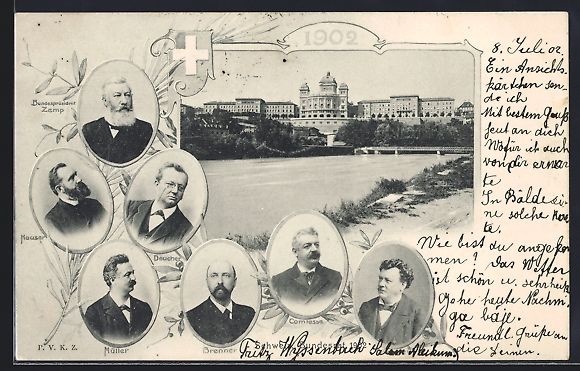 Ansichtskarten: Bern, Schweizer Bundesrat 1902, Bundespr – Gebraucht aus Berlin von bartko-reher