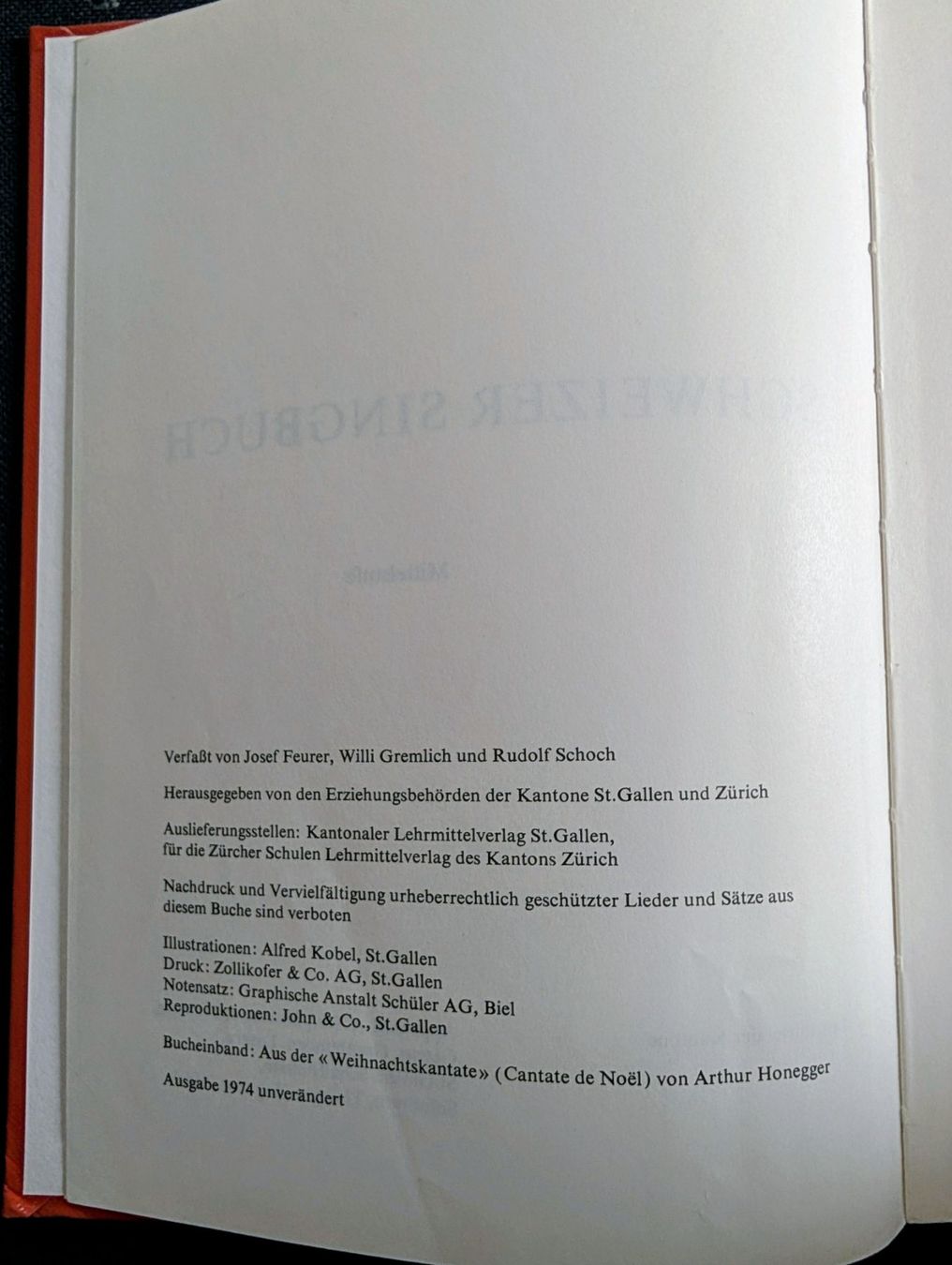 Libri: Singbuch Schweizer Mittelstufe 1974 wie neu Baselland Lied – Usato da Gelterkinden venduto da Luusmaiteli 1