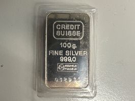 100g Silberbarren Credit Suisse