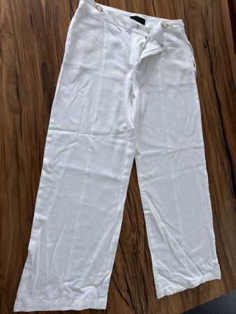 Zara Leinenhose Weiss Sommerhose Gr. L - Neuwertig!