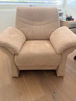 Bequemer Alcantara-Sessel in Beige