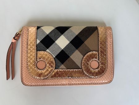 neu BURBERRY Portemonnaie Leder/Canvas