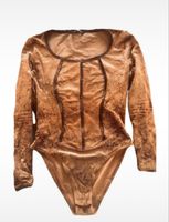 Faust Paris Bodysuit, Brown sequins, Vintage. Size Medium.