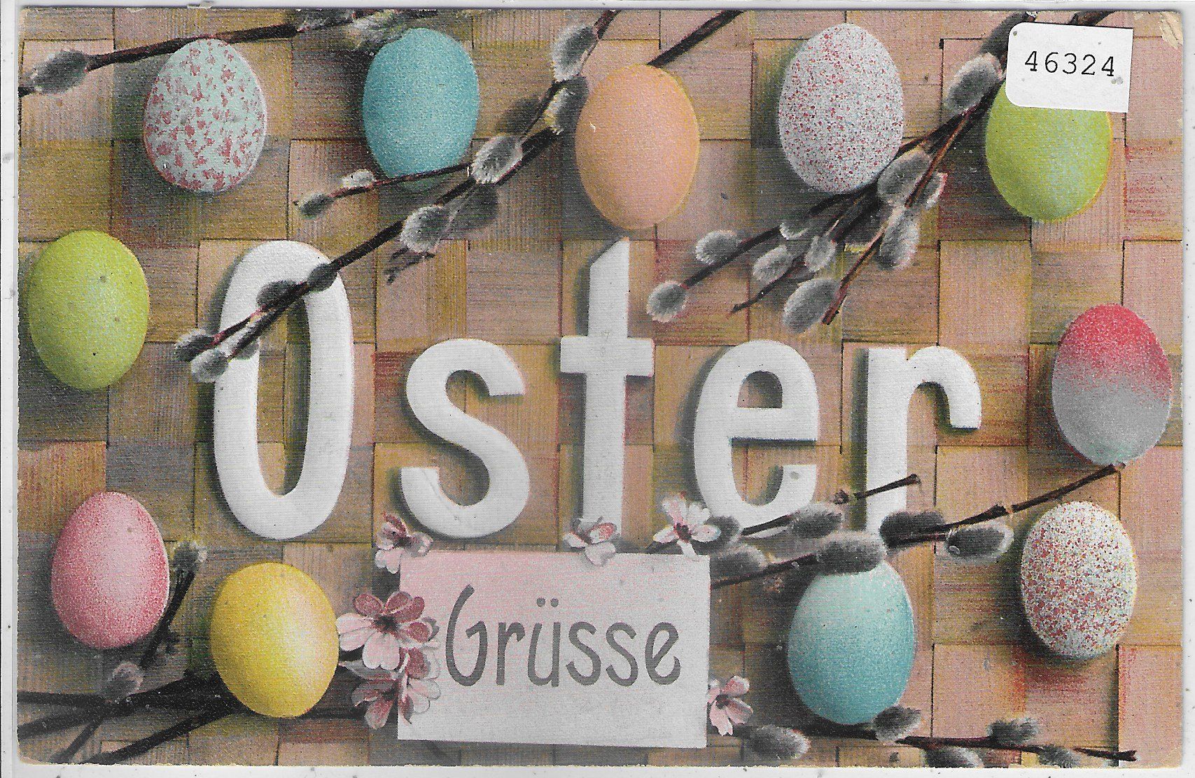 Cartoline postali: Joyeuses Paques - Fröhliche Ostern - farbige Eier – Usato da Ettingen venduto da Kartenplanet