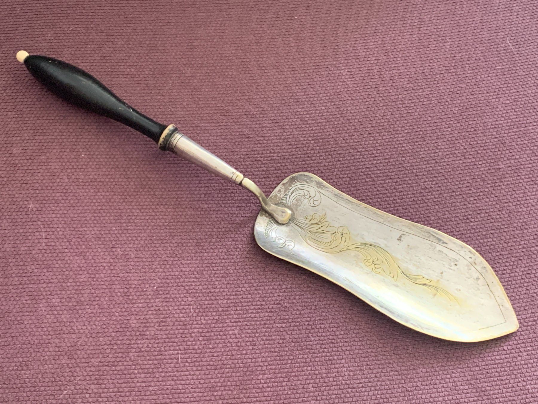 Cucchiai: Jugendstil Tortenschaufel, versilbert Holzgriff – Usato da Kloten venduto da Nephty 5